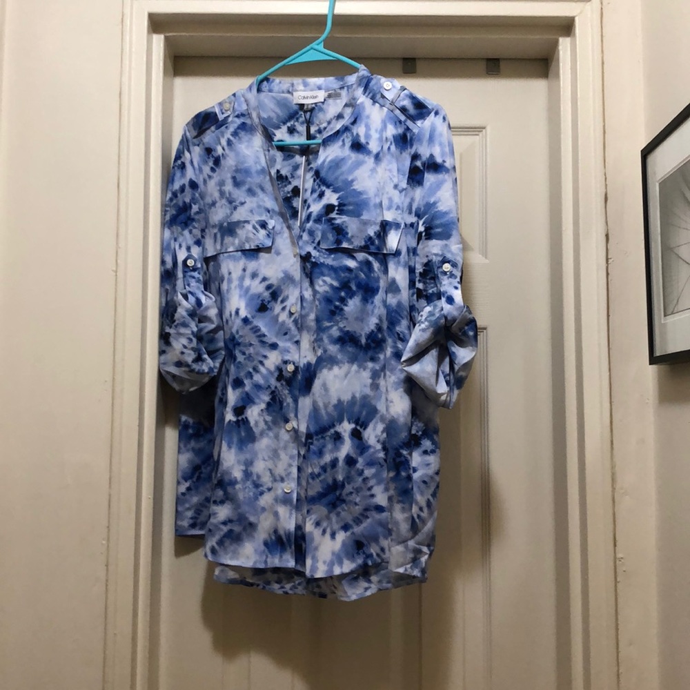 NWT Calvin Klein tie dye blouse
